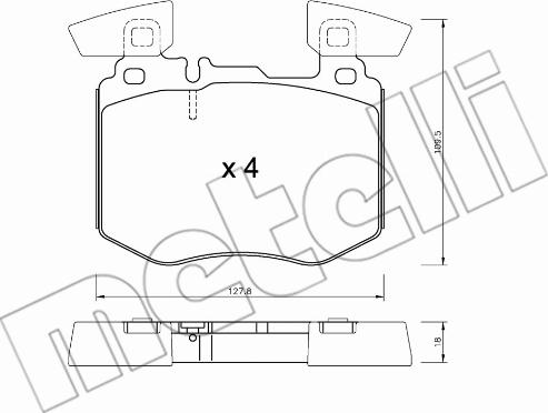 Metelli 22-1310-0 - Kit pastiglie freno, Freno a disco autozon.pro