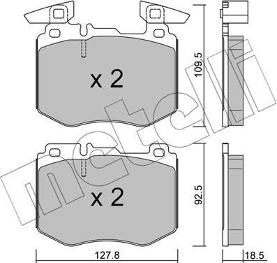 Metelli 22-1388-0 - Kit pastiglie freno, Freno a disco autozon.pro