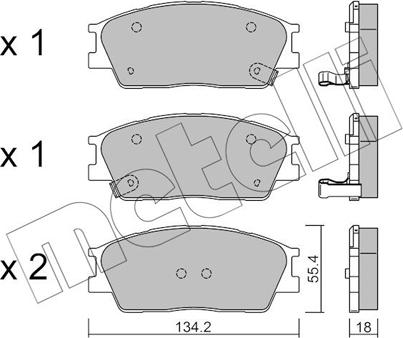 Metelli 22-1374-0 - Kit pastiglie freno, Freno a disco autozon.pro