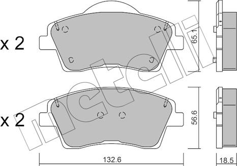 Metelli 22-1249-0 - Kit pastiglie freno, Freno a disco autozon.pro