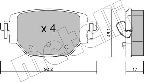 Metelli 22-1246-0 - Kit pastiglie freno, Freno a disco autozon.pro