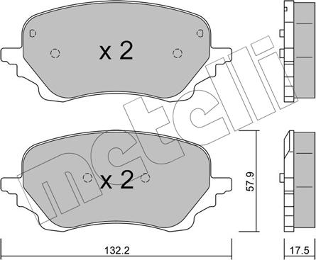 Metelli 22-1247-0 - Kit pastiglie freno, Freno a disco autozon.pro