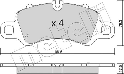 Metelli 22-1254-0 - Kit pastiglie freno, Freno a disco autozon.pro