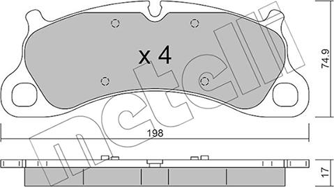 Metelli 22-1255-0 - Kit pastiglie freno, Freno a disco autozon.pro