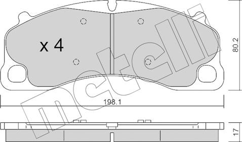 Metelli 22-1256-0 - Kit pastiglie freno, Freno a disco autozon.pro