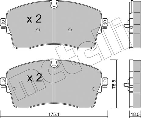 Metelli 22-1250-1 - Kit pastiglie freno, Freno a disco autozon.pro