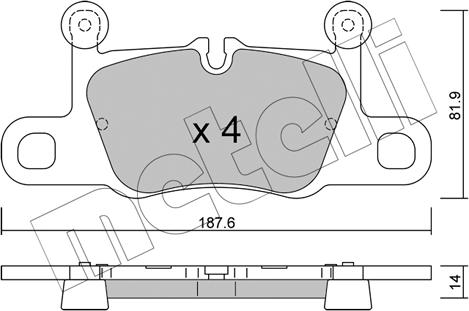 Metelli 22-1258-1 - Kit pastiglie freno, Freno a disco autozon.pro