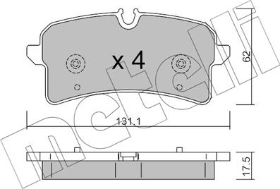 Metelli 22-1261-0 - Kit pastiglie freno, Freno a disco autozon.pro