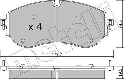 Metelli 22-1262-0 - Kit pastiglie freno, Freno a disco autozon.pro