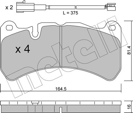 Metelli 22-1201-1 - Kit pastiglie freno, Freno a disco autozon.pro