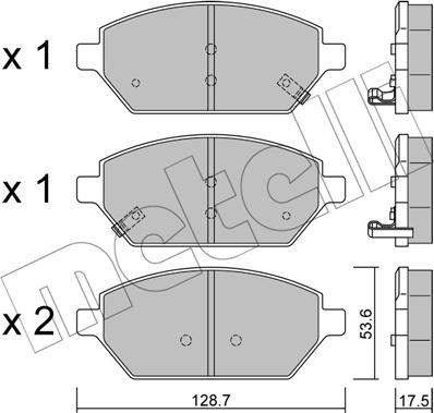 Metelli 22-1211-0 - Kit pastiglie freno, Freno a disco autozon.pro