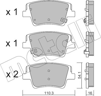 Metelli 22-1284-0 - Kit pastiglie freno, Freno a disco autozon.pro