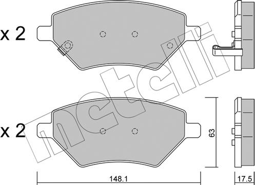 Metelli 22-1286-0 - Kit pastiglie freno, Freno a disco autozon.pro