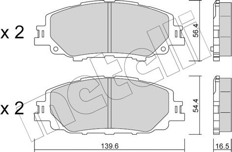 Metelli 22-1235-0 - Kit pastiglie freno, Freno a disco autozon.pro