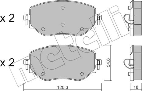 Metelli 22-1225-0 - Kit pastiglie freno, Freno a disco autozon.pro