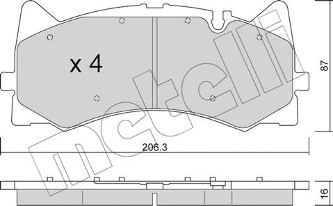 Metelli 22-1271-0 - Kit pastiglie freno, Freno a disco autozon.pro