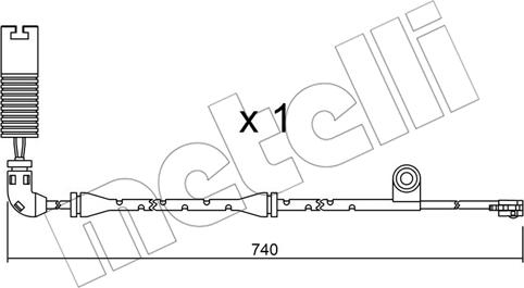 Metelli SU.195 - Contatto segnalazione, Usura past. freno / mat. d'attrito autozon.pro