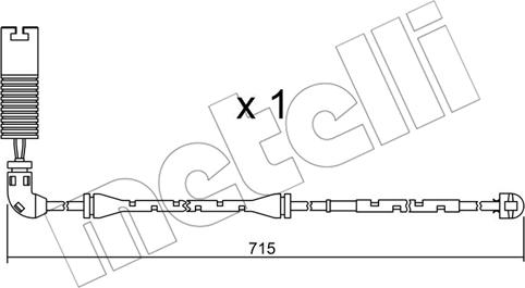 Metelli SU.155 - Contatto segnalazione, Usura past. freno / mat. d'attrito autozon.pro