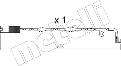 Metelli SU.158 - Contatto segnalazione, Usura past. freno / mat. d'attrito autozon.pro