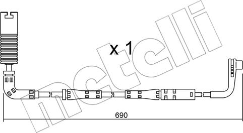 Metelli SU.157 - Contatto segnalazione, Usura past. freno / mat. d'attrito autozon.pro