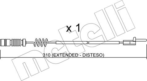 Metelli SU.162 - Contatto segnalazione, Usura past. freno / mat. d'attrito autozon.pro