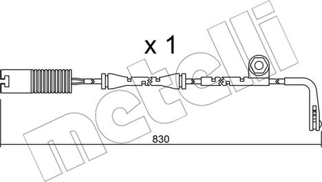 Metelli SU.104 - Contatto segnalazione, Usura past. freno / mat. d'attrito autozon.pro