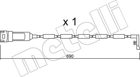 Metelli SU.108 - Contatto segnalazione, Usura past. freno / mat. d'attrito autozon.pro