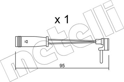 Metelli SU.129 - Contatto segnalazione, Usura past. freno / mat. d'attrito autozon.pro