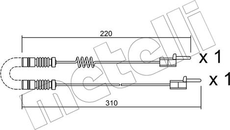 Metelli SU.171K - Contatto segnalazione, Usura past. freno / mat. d'attrito autozon.pro