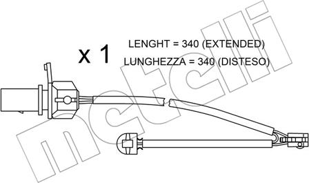 Metelli SU.295 - Contatto segnalazione, Usura past. freno / mat. d'attrito autozon.pro