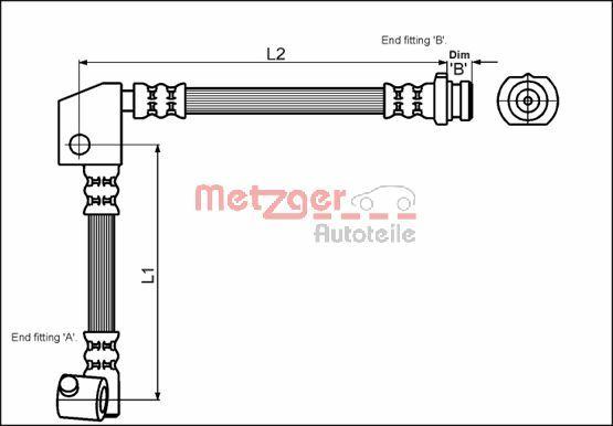 Metzger 4114738 - Flessibile del freno autozon.pro