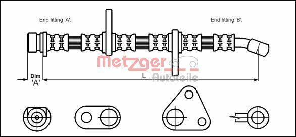 Metzger 4113500 - Flessibile del freno autozon.pro