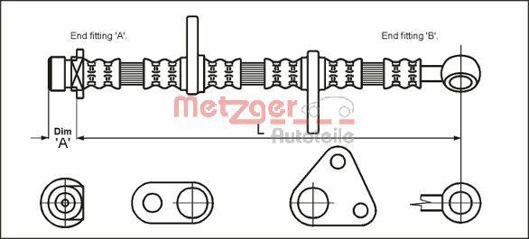 Metzger 4113600 - Flessibile del freno autozon.pro