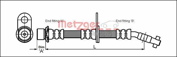 Metzger 4112167 - Flessibile del freno autozon.pro