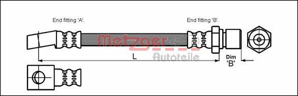 Metzger 4112293 - Flessibile del freno autozon.pro