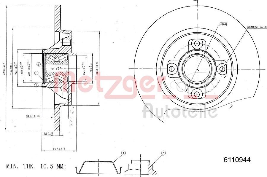 Metzger 6110944 - Discofreno autozon.pro