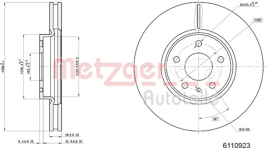 Metzger 6110923 - Discofreno autozon.pro