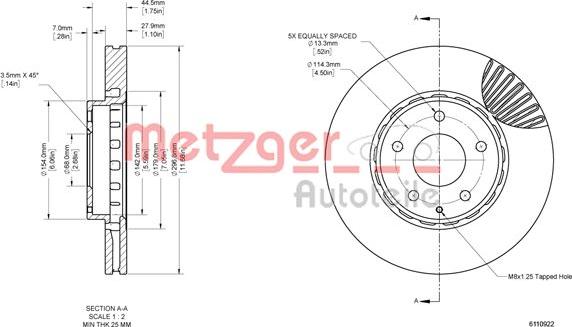 Metzger 6110922 - Discofreno autozon.pro