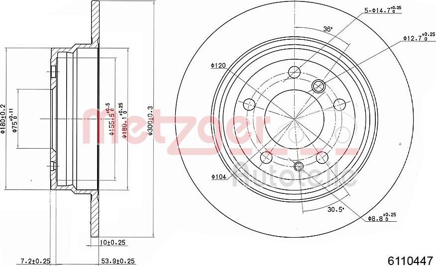 Metzger 6110447 - Discofreno autozon.pro