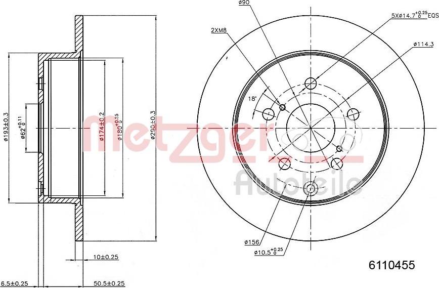 Metzger 6110455 - Discofreno autozon.pro