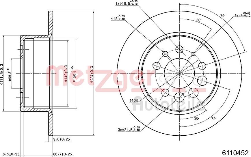 Metzger 6110452 - Discofreno autozon.pro