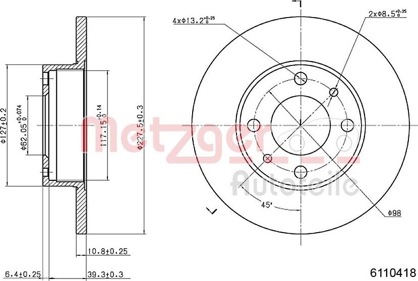 Metzger 6110418 - Discofreno autozon.pro