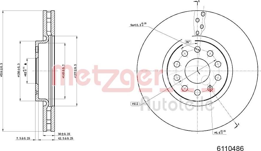 Metzger 6110486 - Discofreno autozon.pro