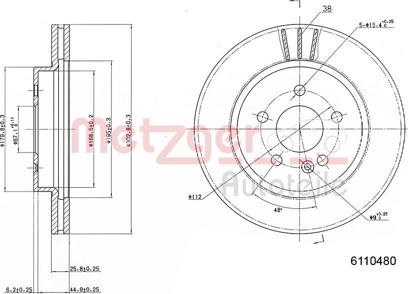 Metzger 6110480 - Discofreno autozon.pro