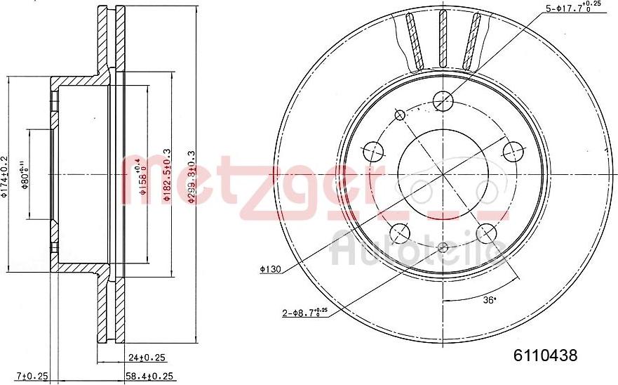 Metzger 6110438 - Discofreno autozon.pro