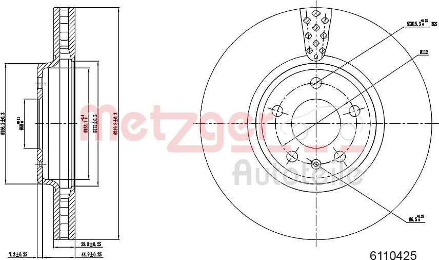 Metzger 6110425 - Discofreno autozon.pro