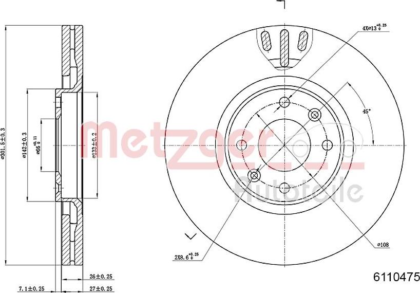 Metzger 6110475 - Discofreno autozon.pro