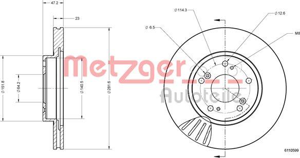 Metzger 6110599 - Discofreno autozon.pro