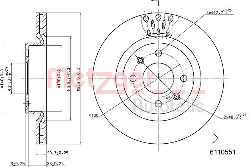 Metzger 6110551 - Discofreno autozon.pro