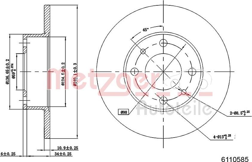 Metzger 6110585 - Discofreno autozon.pro